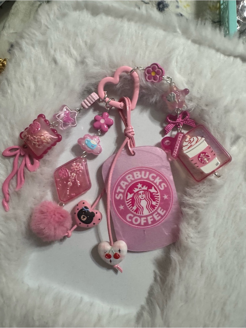 Pink Starbucks Coffee Bag Charm